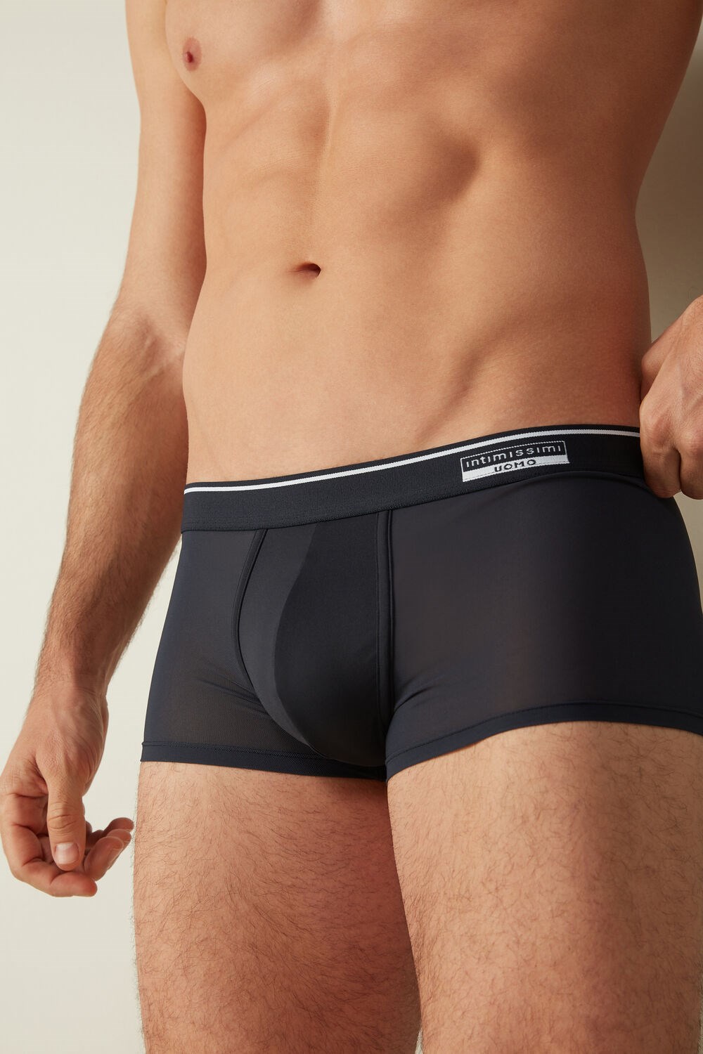 Blue - 800 - Midnight Blue Intimissimi Super Fresh Micro-mesh Boxers | BRKG-12674