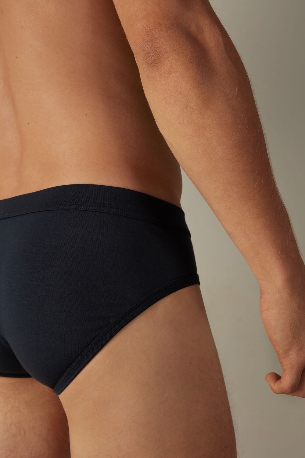 Blue - 800 - Midnight Blue Intimissimi Supima® Cotton Briefs | QJBN-58349