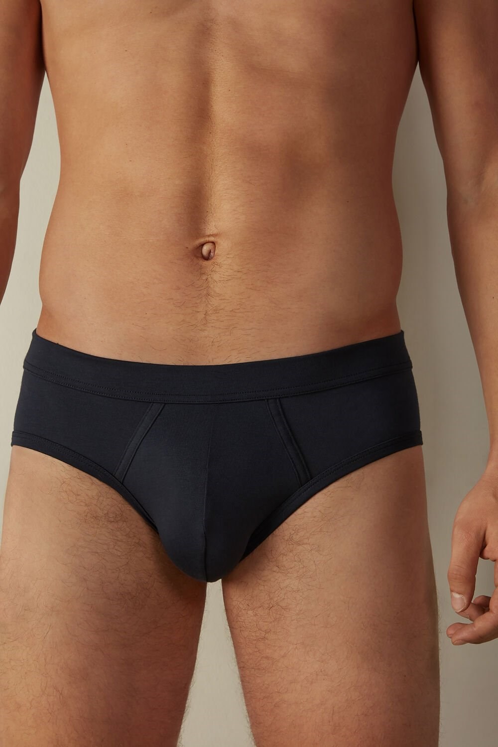 Blue - 800 - Midnight Blue Intimissimi Supima® Cotton Briefs | QJBN-58349