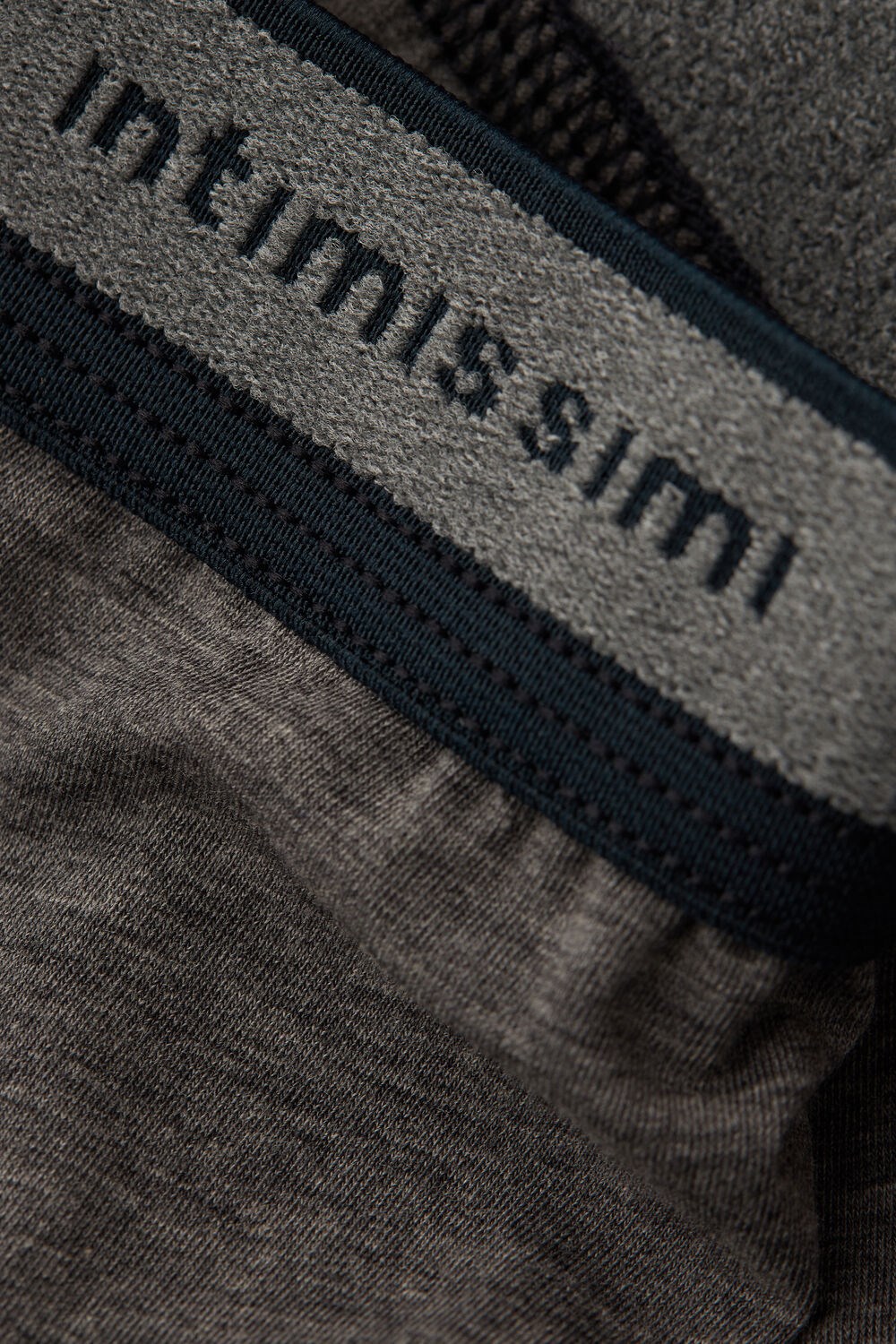 Dark Grey - 080i - Heathered Graphite Grey / Blue Intimissimi Natural Fresh Supima® Cotton Boxers with Logo | LDUA-60741