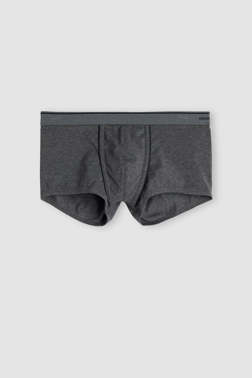 Dark Grey - 080i - Heathered Graphite Grey / Blue Intimissimi Supima® Cotton Boxers | UOQS-03514