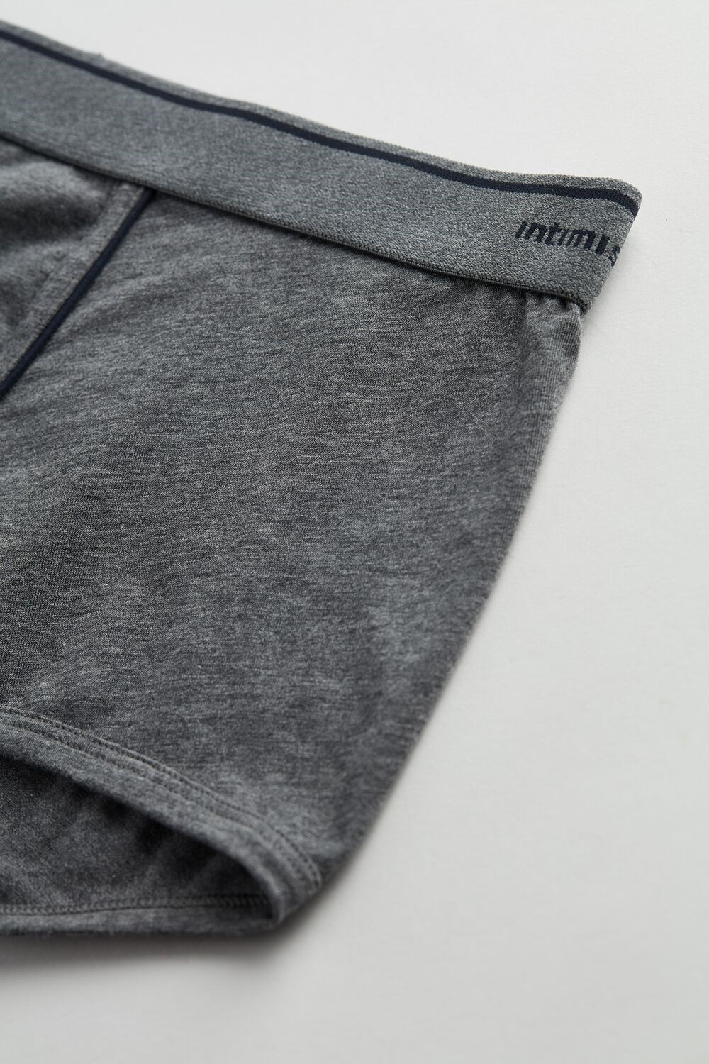 Dark Grey - 080i - Heathered Graphite Grey / Blue Intimissimi Supima® Cotton Boxers | UOQS-03514