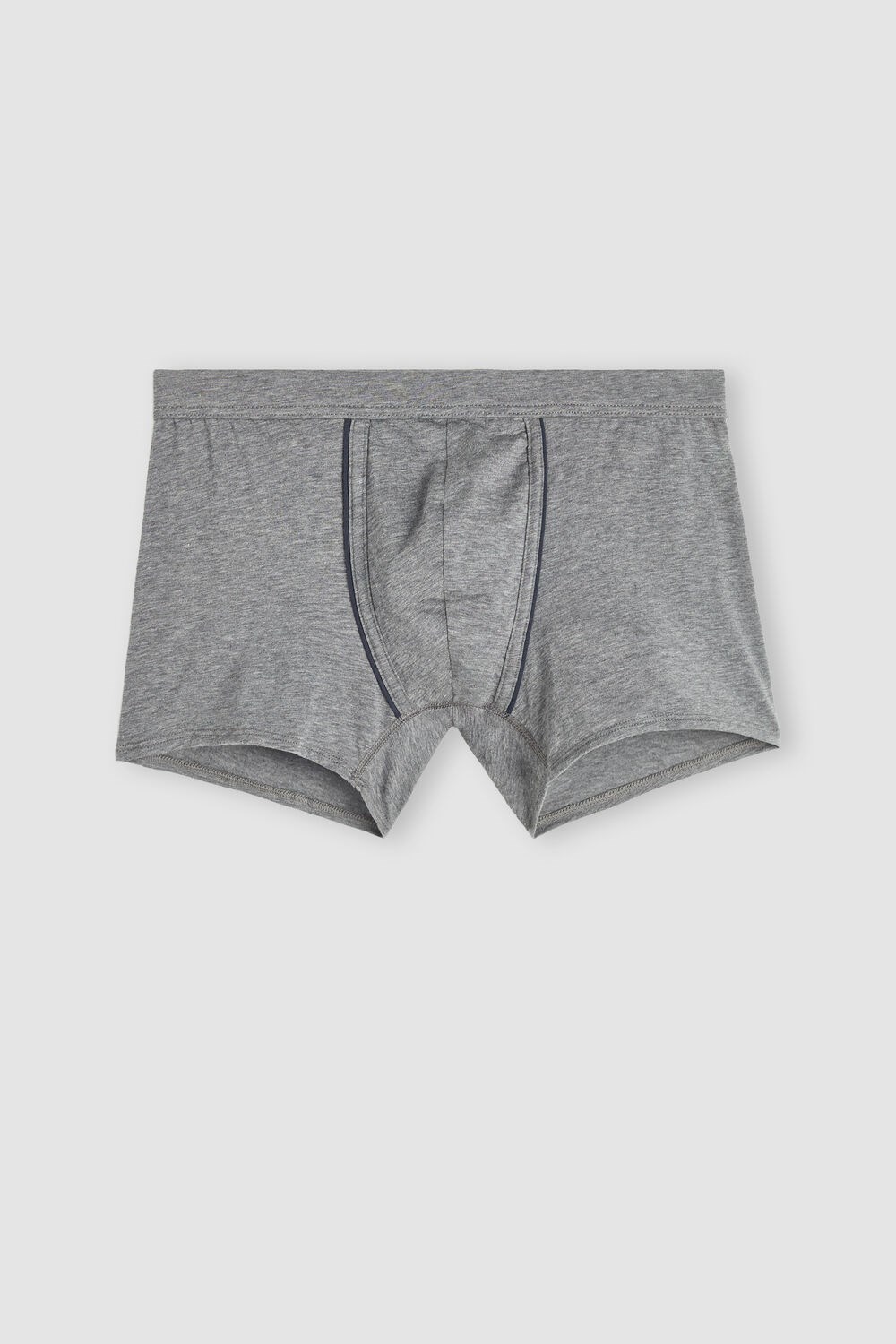 Dark Grey - 080i - Heathered Graphite Grey / Blue Intimissimi Natural Fresh Supima® Cotton Boxers | ZBPY-93021