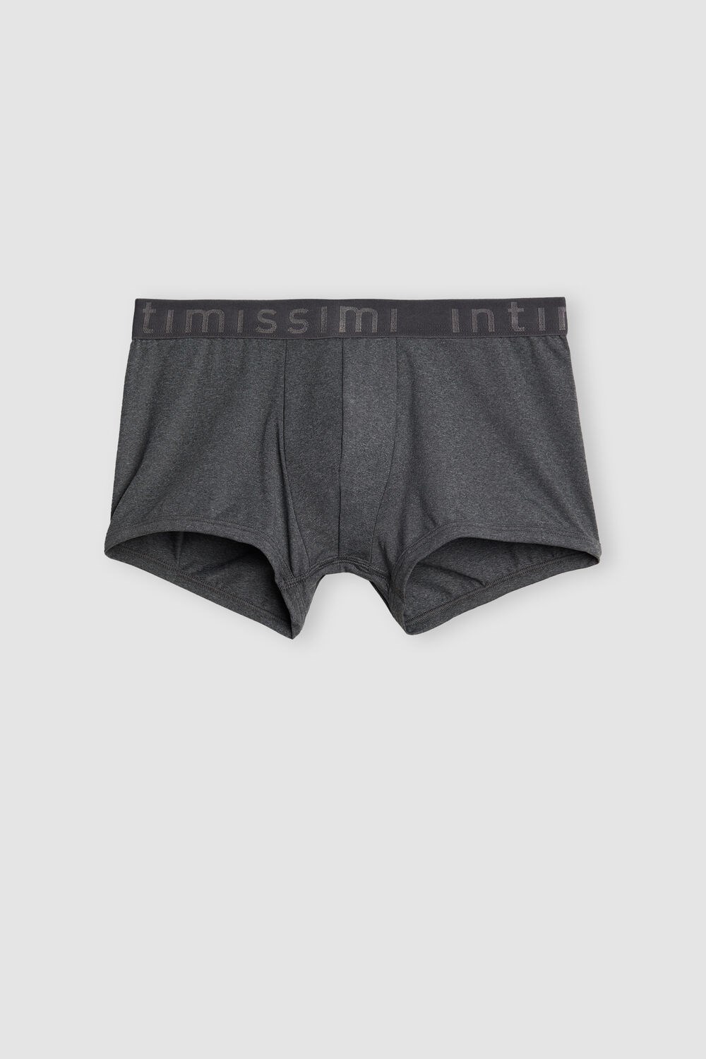 Dark Grey - 5227 - Heathered Graphite Grey Intimissimi Microfiber Logo Boxer Shorts | NBUY-02918