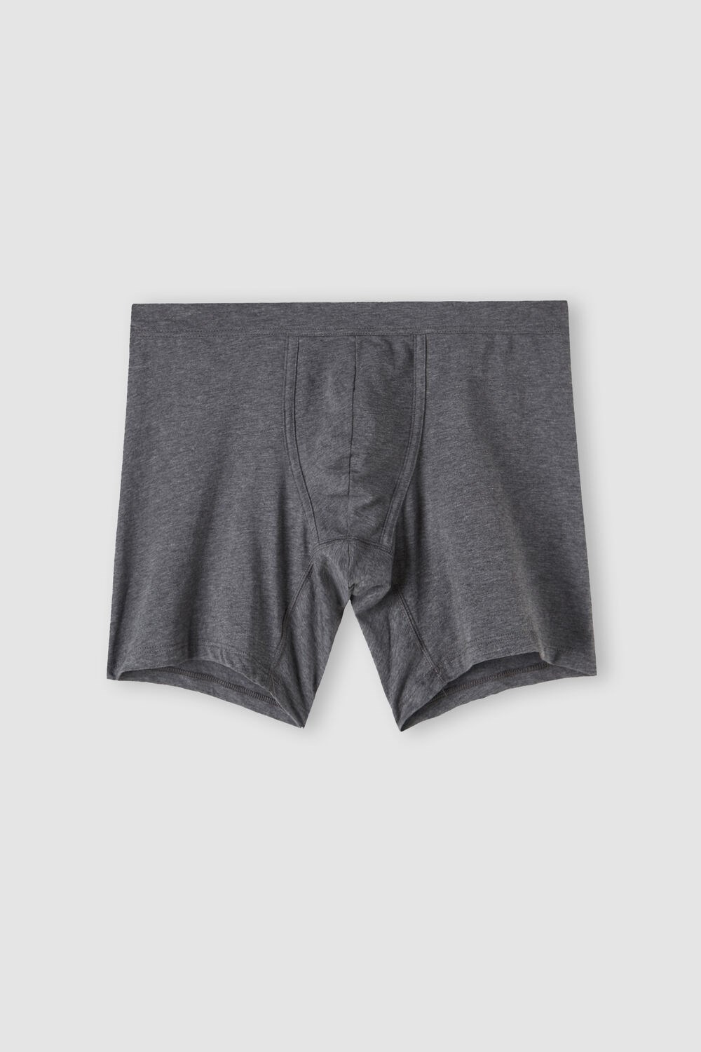 Dark Grey - 5227 - Heathered Graphite Grey Intimissimi Long Boxers in Stretch Supima® Cotton | XTCL-67340