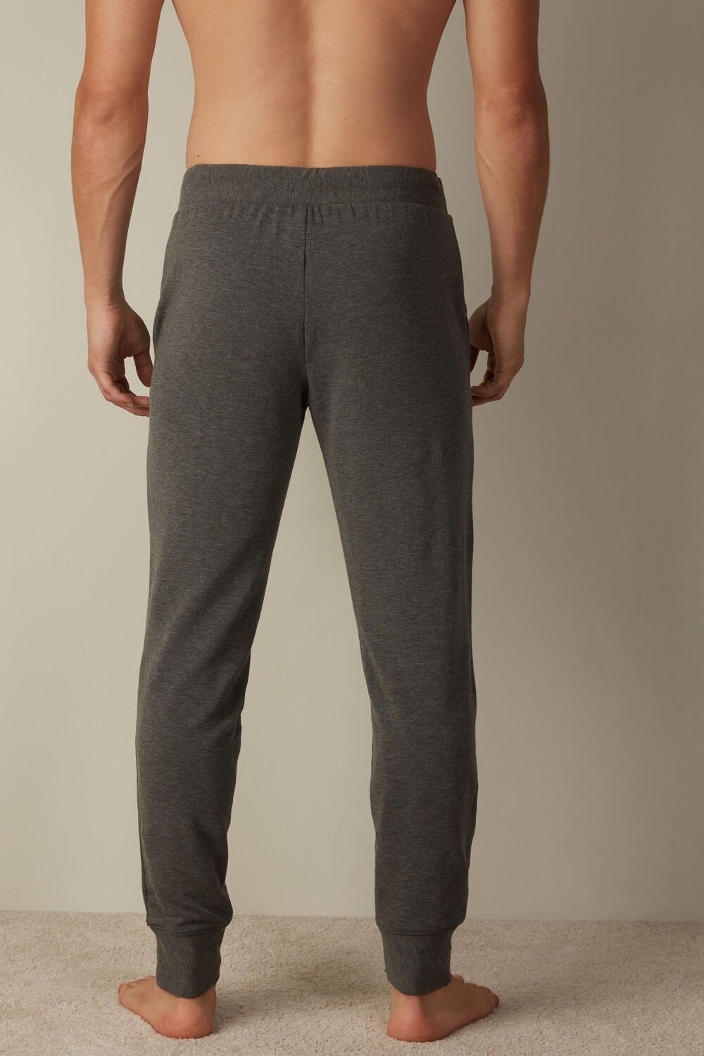 Dark Grey - 5227 - Heathered Graphite Grey Intimissimi Micromodal Trousers | YGNL-79865