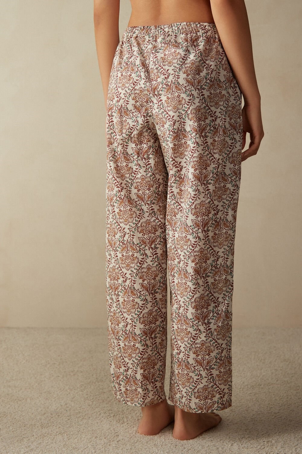 Floral - 994i - St.Spices Garden Intimissimi Spices Garden Cotton Trousers | LTVW-47260