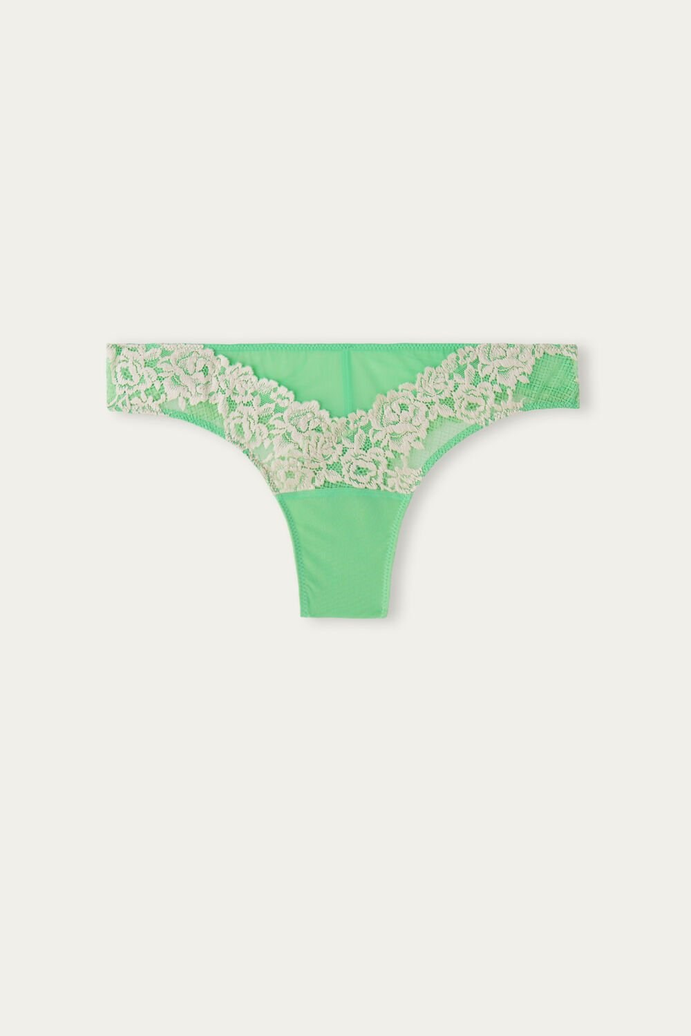 Green - 215j - Apple Mint / Ivory Intimissimi Pretty Flowers Brazilian | XOHT-98520