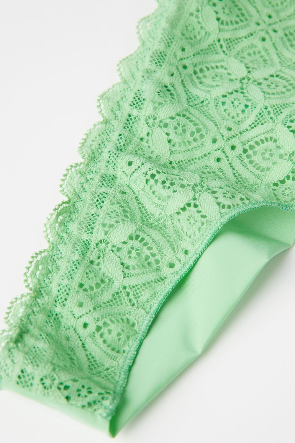 Green - 218j - Apple Mint Intimissimi Lace and Microfiber Brazilian | POCR-30795