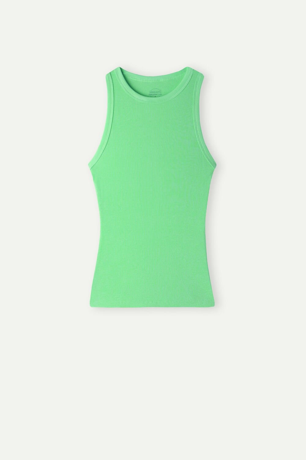 Green - 218j - Apple Mint Intimissimi Ribbed Tank Top in Supima® Cotton | MKTB-62501