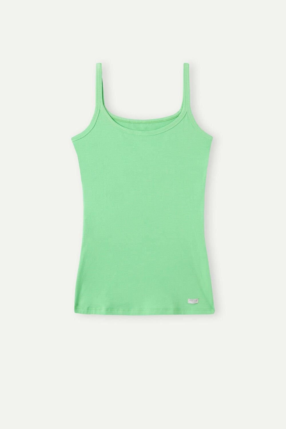 Green - 218j - Apple Mint Intimissimi Spaghetti Strap Top in Cotton | RYFT-12437