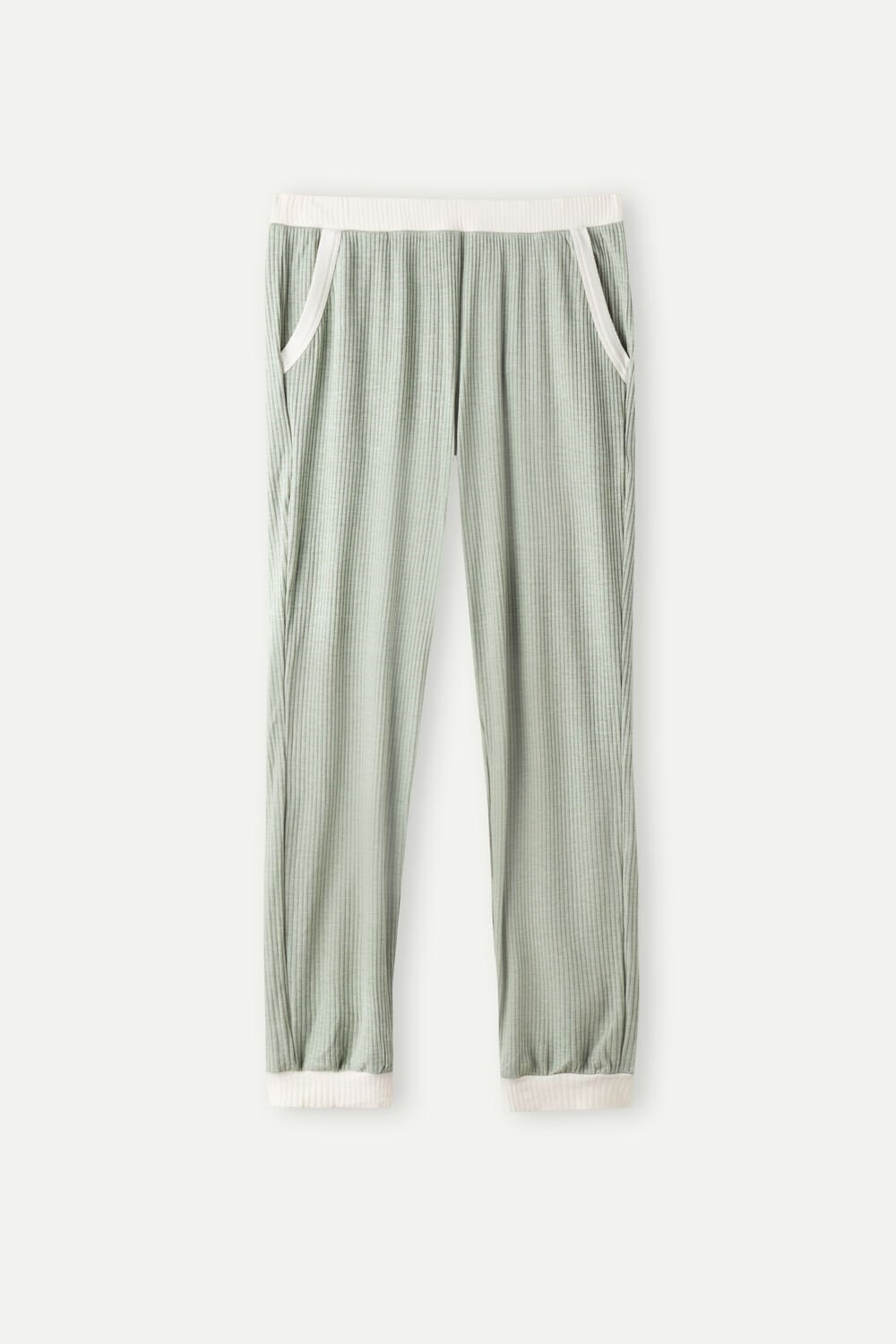 Green - 231j - Frost Green Intimissimi Lost in Fields Full Length Pants in Modal | TJOY-98674