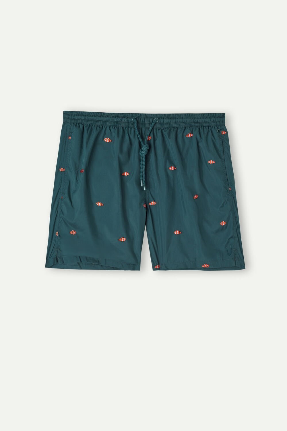 Green - 250j - Dark Green Clownfish Embroidery Intimissimi Embroidered Clownfish Swim Trunks | DMLH-71960