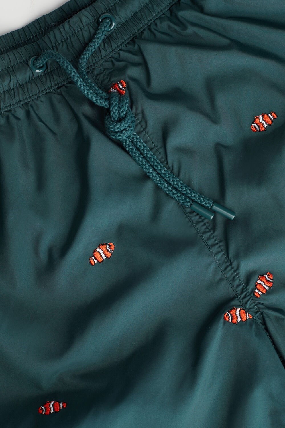 Green - 250j - Dark Green Clownfish Embroidery Intimissimi Embroidered Clownfish Swim Trunks | DMLH-71960