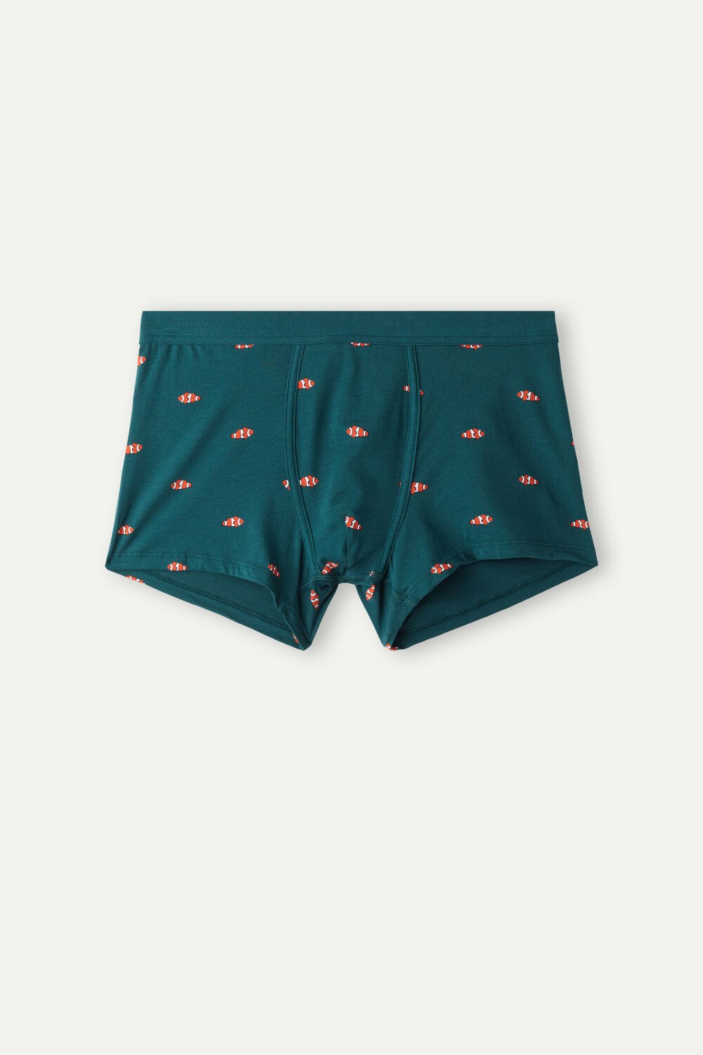 Green - 308j - Dark Green Clownfish Print Intimissimi Clownfish Boxers in Natural Fresh Supima® Cotton | VTFO-63812