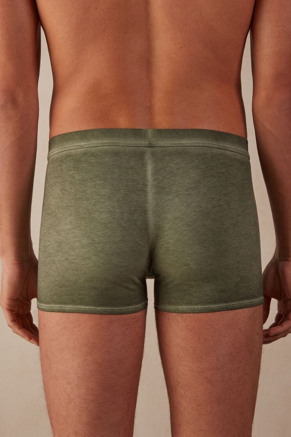 Green - 319j - Oil Green Intimissimi Natural Fresh Supima® Cotton Boxers | KEIY-67431