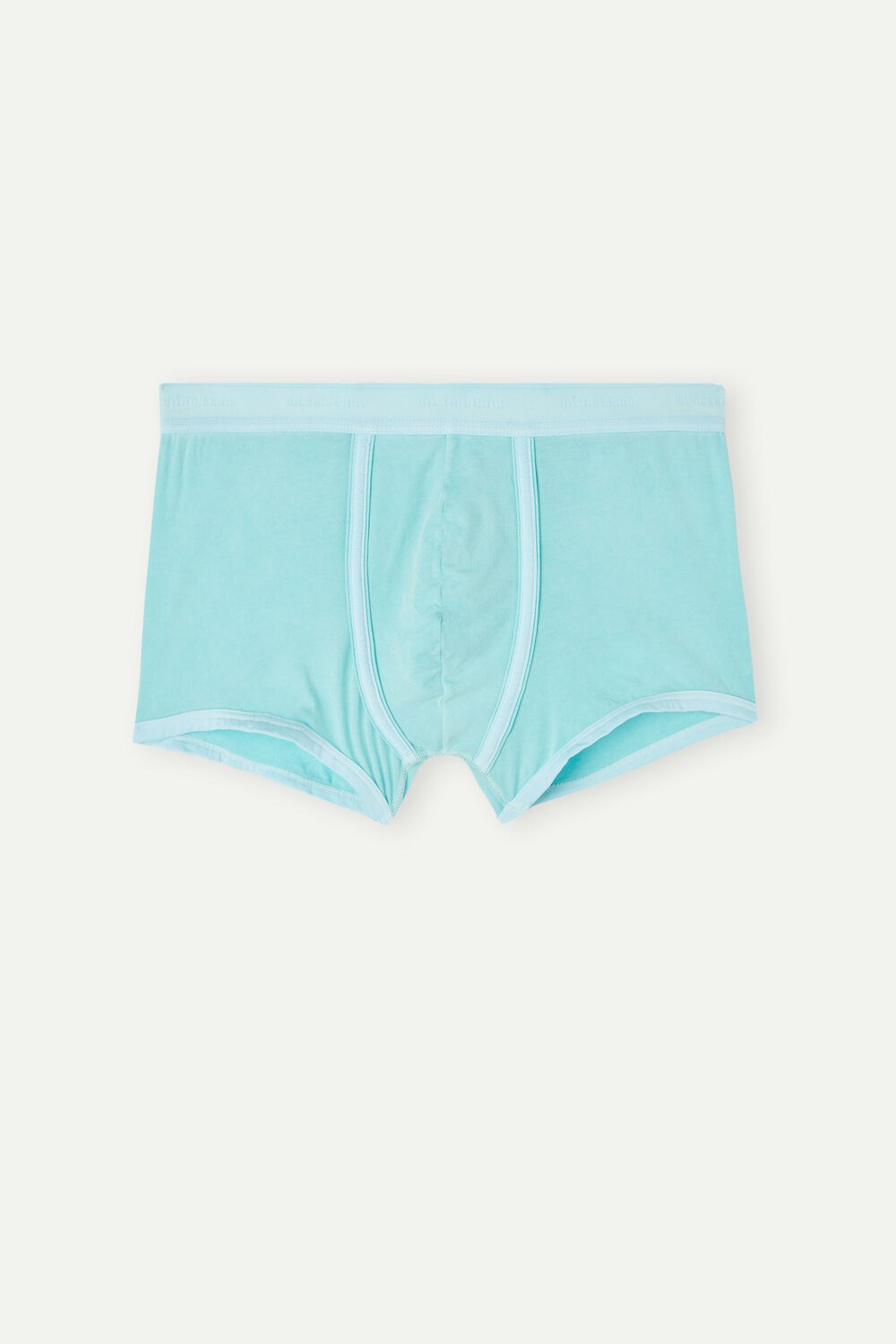 Green - 321j - Aqua Green Intimissimi Natural Fresh Supima® Cotton Boxers with Logo | PDMQ-95426