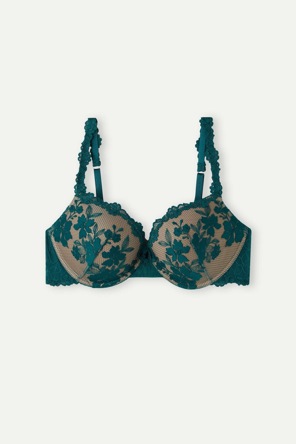 Green - 4572 - Evergreen Intimissimi In Full Bloom Elettra Super Push-up Bra | SGAZ-39765