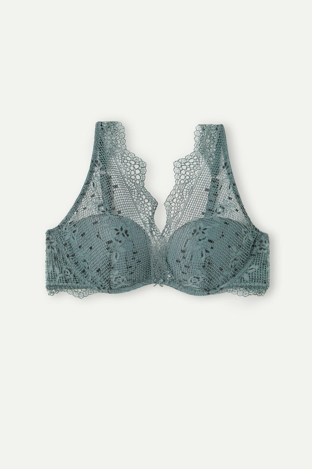 Green - 991i - Jade Green Intimissimi Prairie Bouquet Giorgia Balconette Bra | CIZO-86915