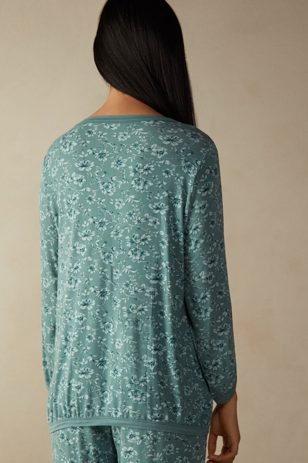 Green - 997i - St.Prairie Bouquet Intimissimi Prairie Bouquet Long Sleeve Top | QILN-61743