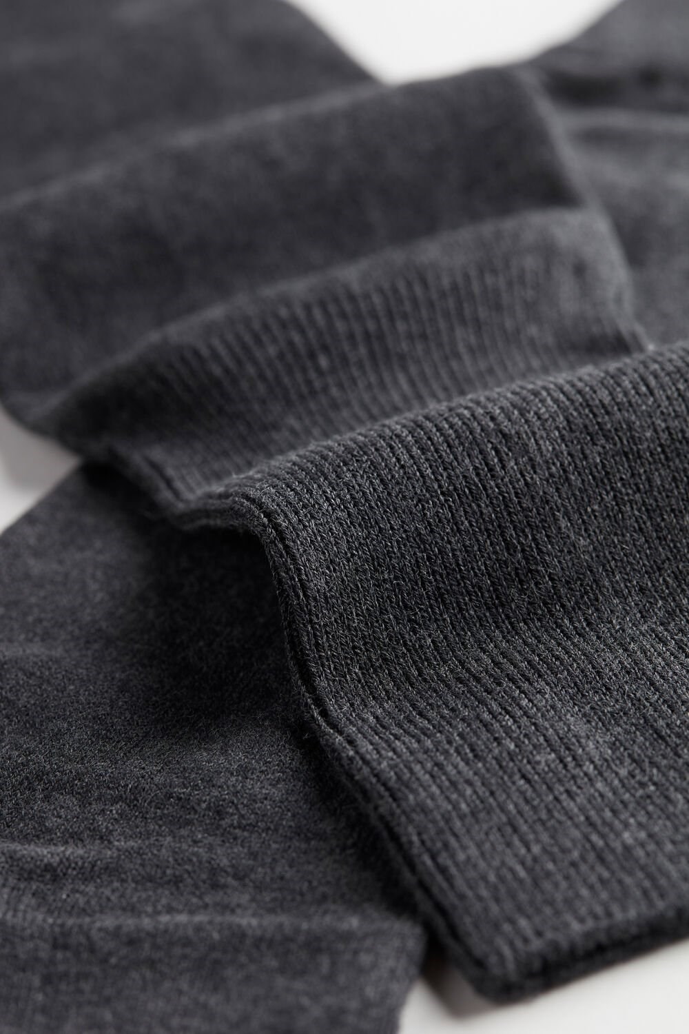 Grey - 020 - Anthracite Gray Heather Intimissimi Tall Warm Cotton Socks | BVOZ-05981