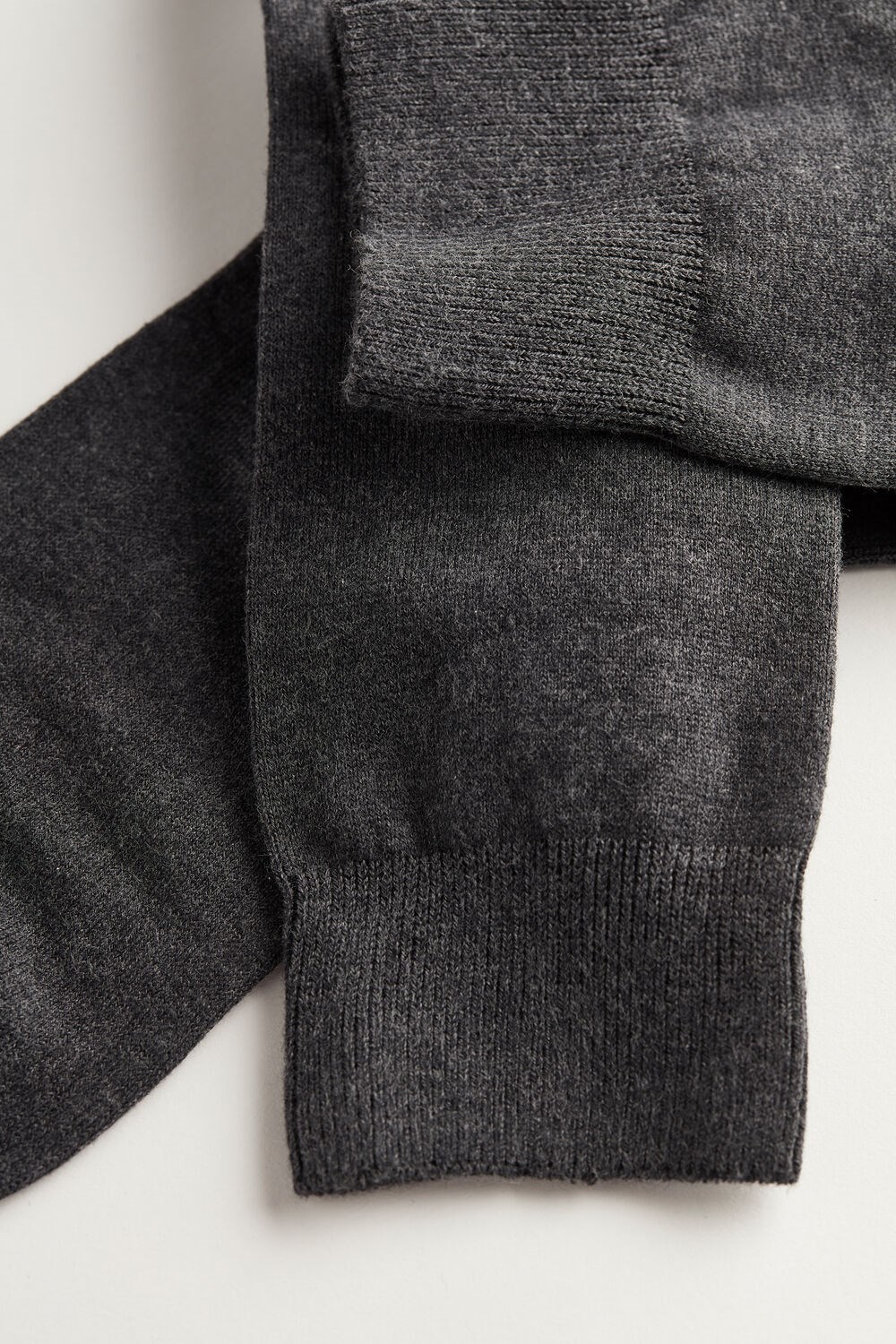 Grey - 020 - Anthracite Gray Heather Intimissimi Short Warm Cotton Socks | TXSD-10895