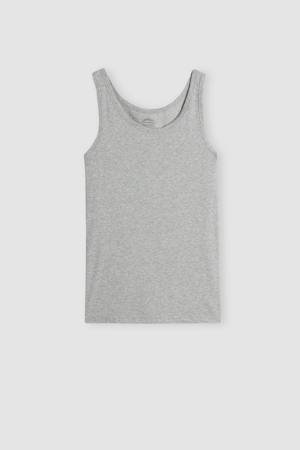 Grey - 031 - Light Heathered Grey Intimissimi Crew Neck Tank Top | BMON-39021