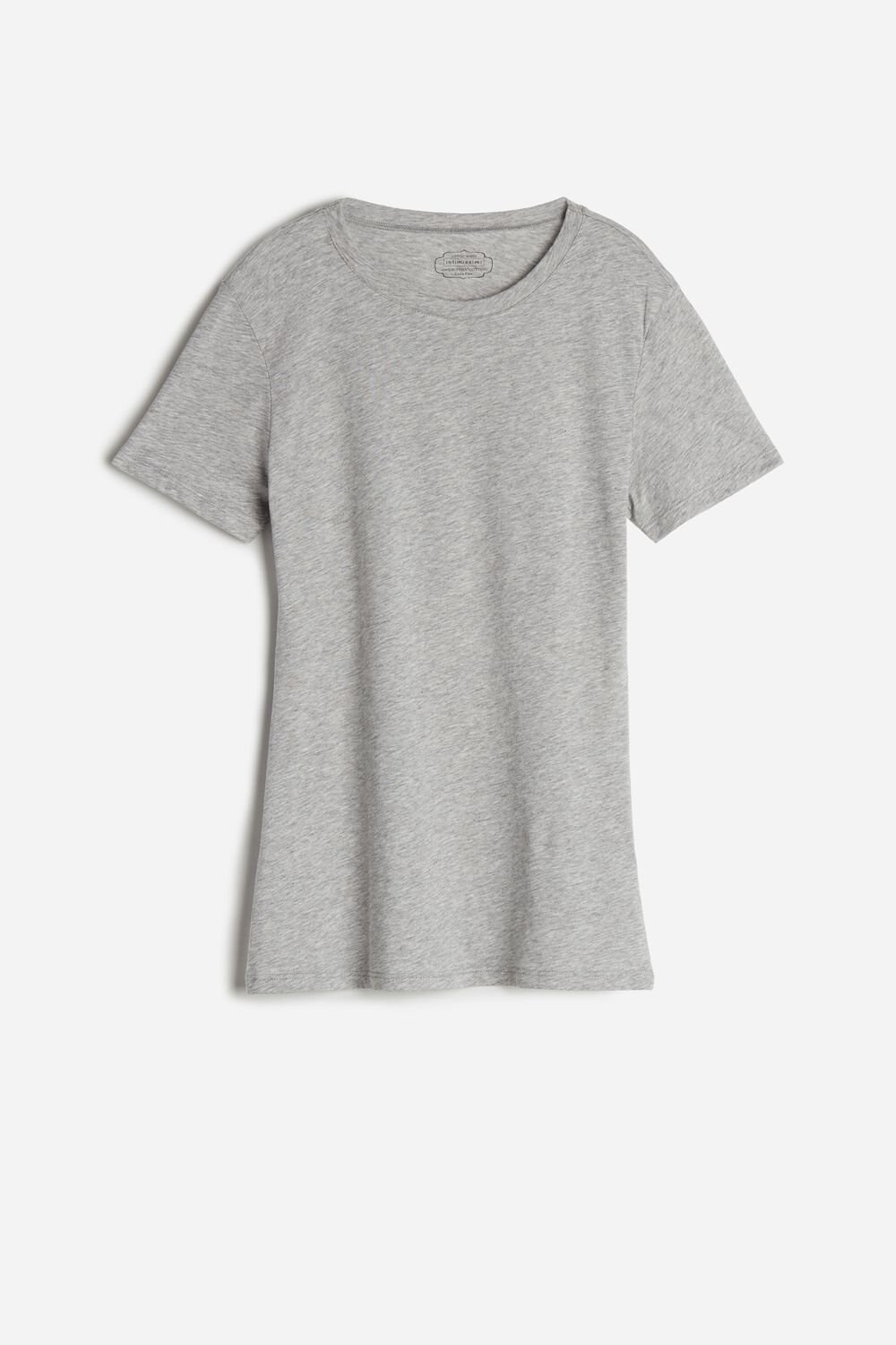 Grey - 031 - Light Heathered Grey Intimissimi Short-Sleeve T-shirt in Ultrafresh Supima® Cotton | CQWV-02391