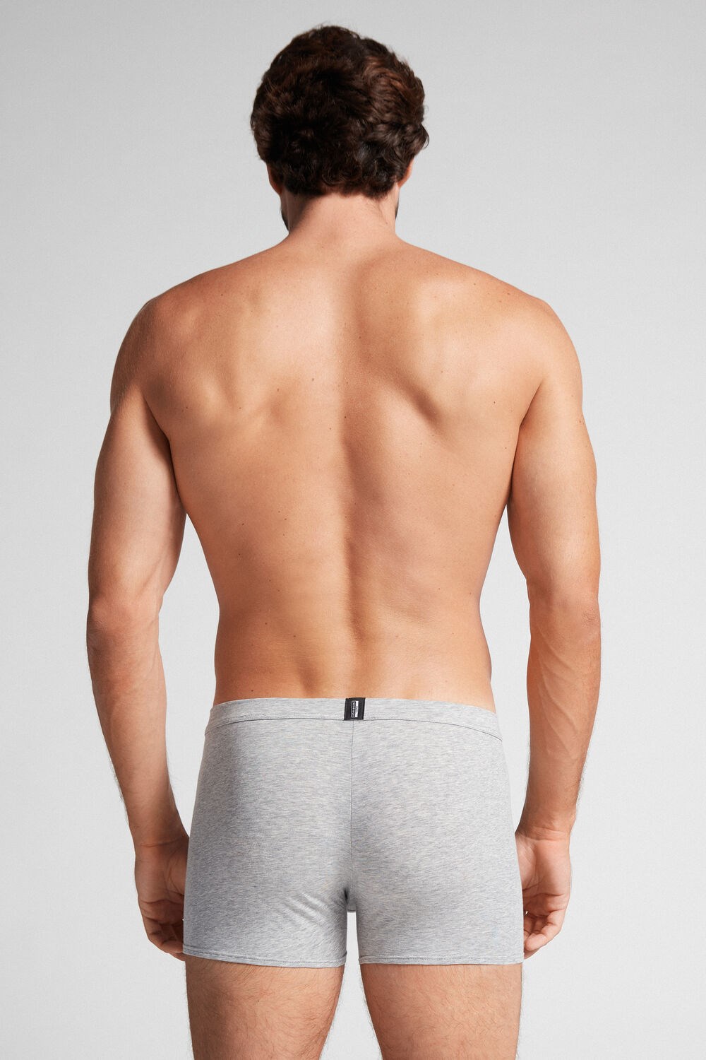 Grey - 031 - Light Heathered Grey Intimissimi Natural Fresh Supima® Cotton Boxers | CYRJ-65328