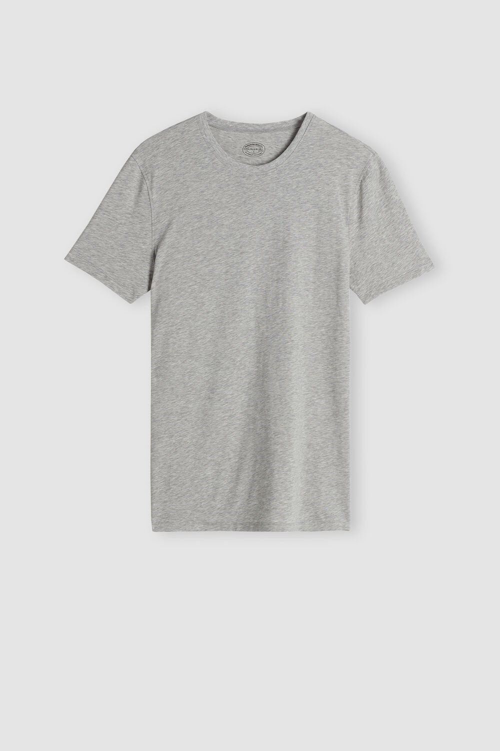 Grey - 031 - Light Heathered Grey Intimissimi T-shirt in Stretch Supima® Cotton | DZKI-48317