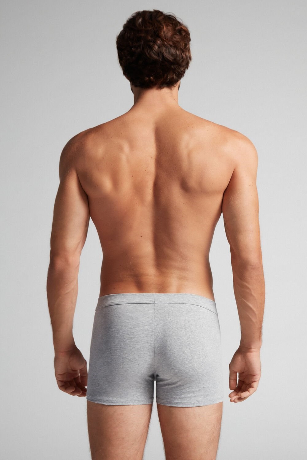 Grey - 031 - Light Heathered Grey Intimissimi Supima® Cotton Loose Fit Boxers | FXYK-59360