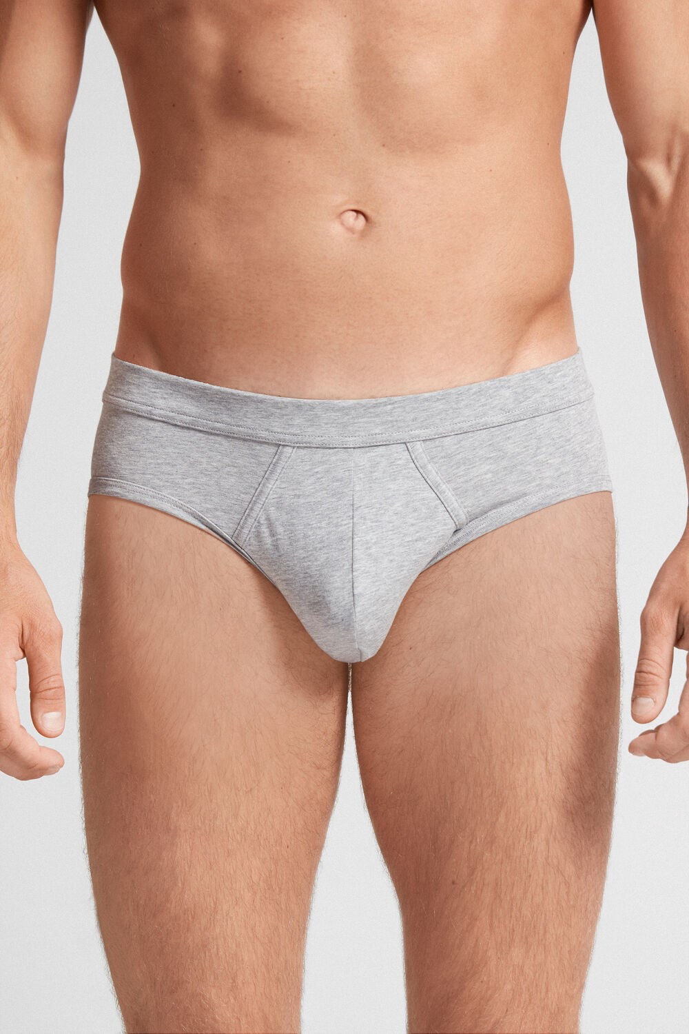 Grey - 031 - Light Heathered Grey Intimissimi Supima® Cotton Briefs | GXPQ-61087