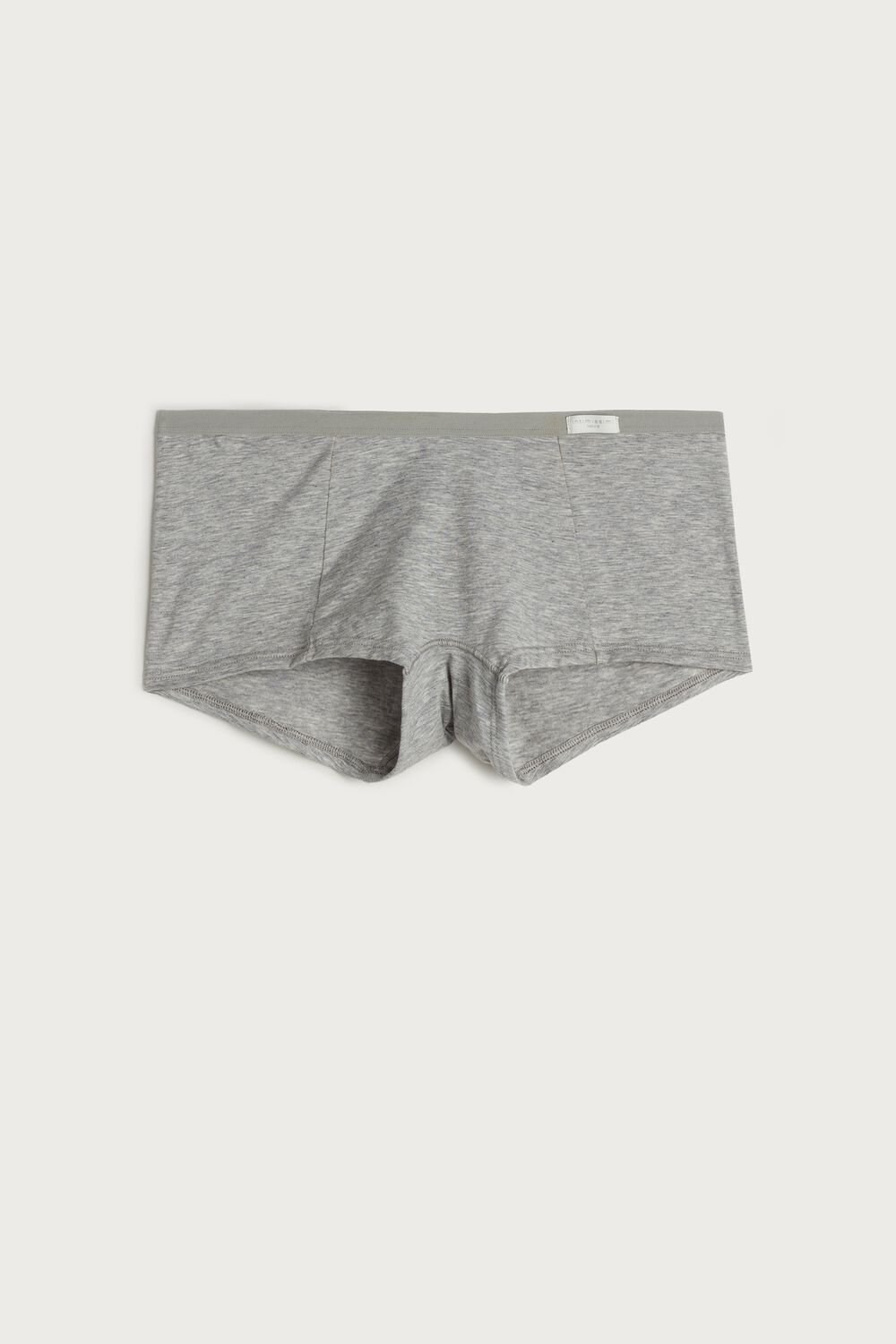 Grey - 031 - Light Heathered Grey Intimissimi Cotton Boyshorts | HJSM-43978