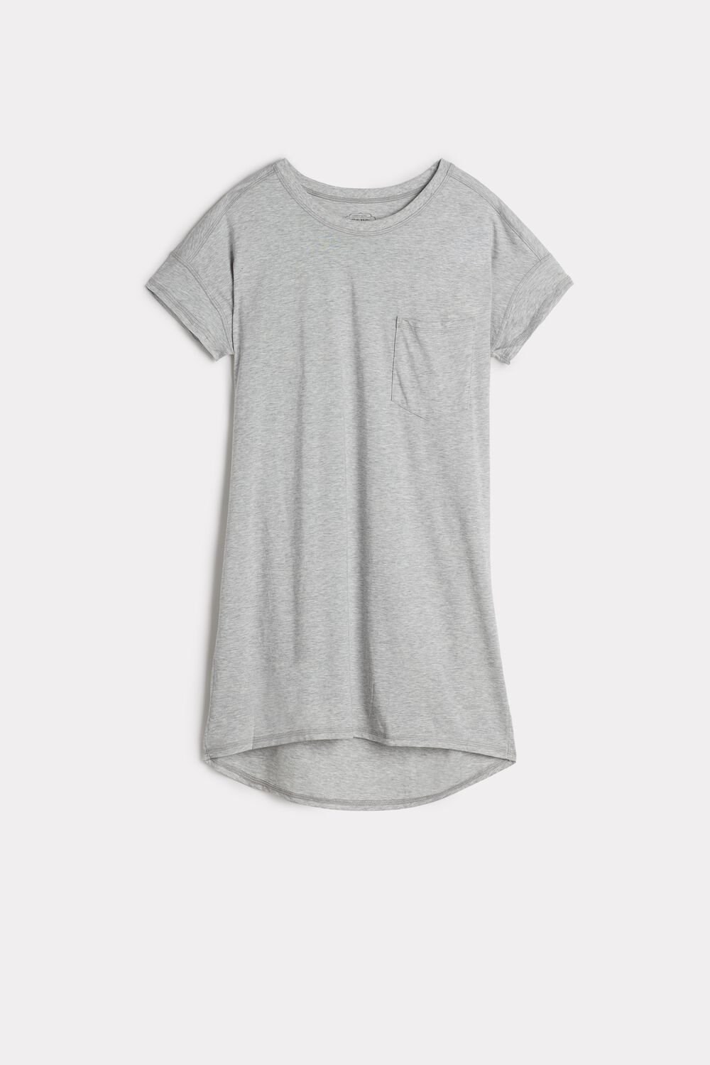 Grey - 031 - Light Heathered Grey Intimissimi Ultrafresh Supima® Cotton Nightdress | HNOF-70841