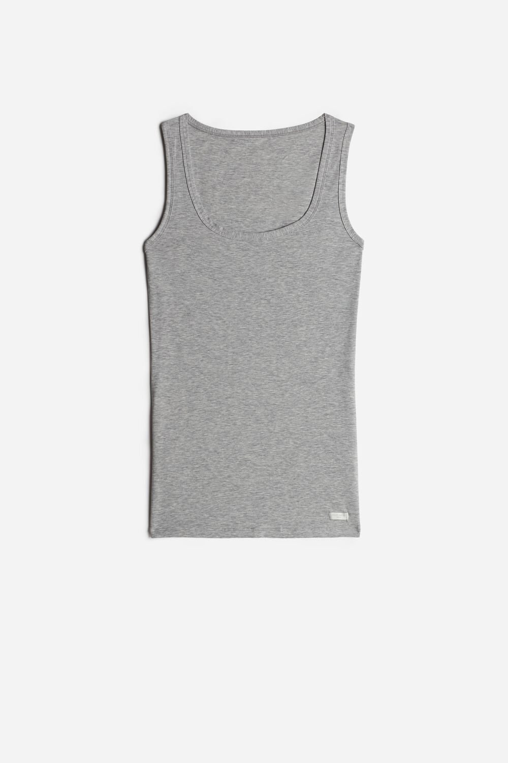 Grey - 031 - Light Heathered Grey Intimissimi Cotton Tank Top | LPYJ-52168