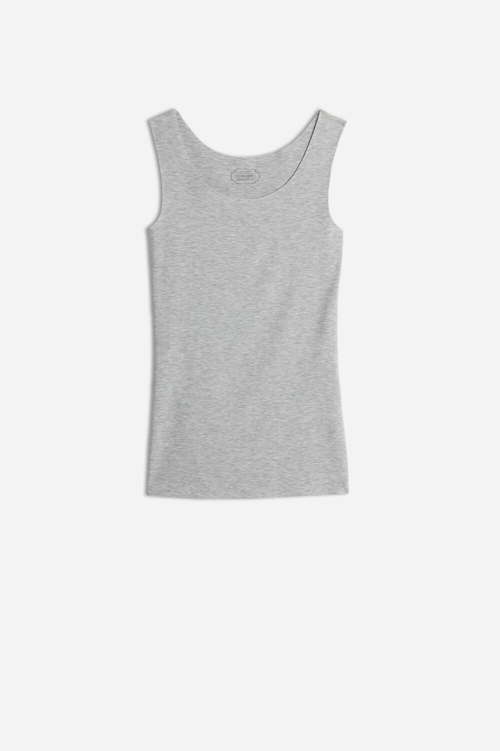 Grey - 031 - Light Heathered Grey Intimissimi Seamless Supima® Cotton Tank Top | MQBG-84905