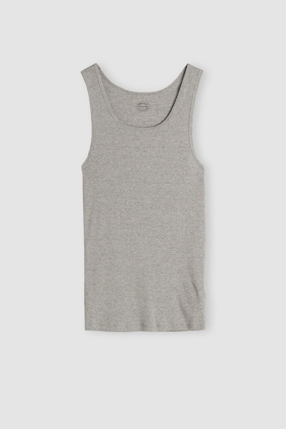 Grey - 031 - Light Heathered Grey Intimissimi Ribbed Supima Cotton Tank Top | NZVM-16897