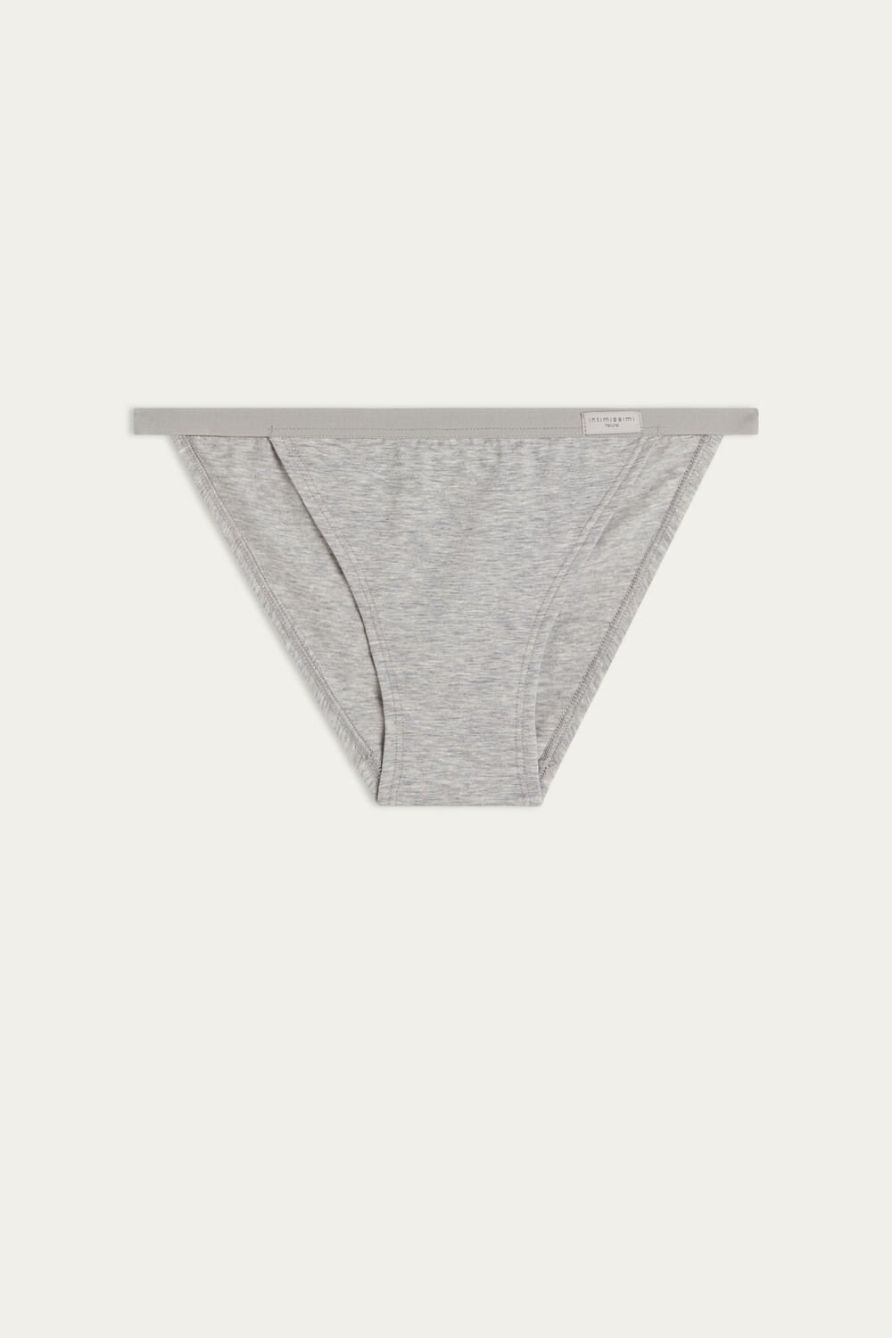 Grey - 031 - Light Heathered Grey Intimissimi Cotton String Panties | OKDW-06278