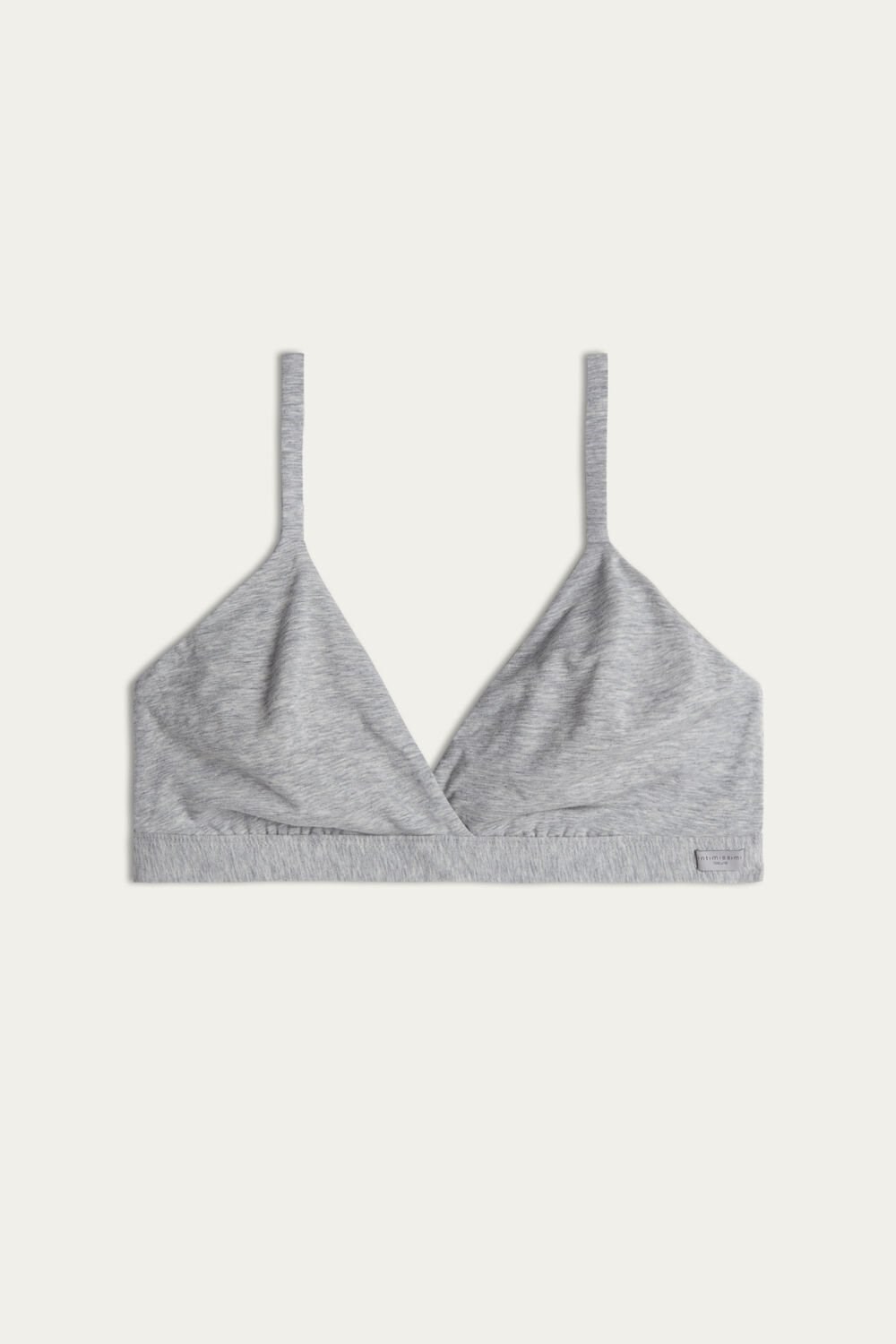 Grey - 031 - Light Heathered Grey Intimissimi Emma Triangle Bra in Natural Cotton | PXVH-19052