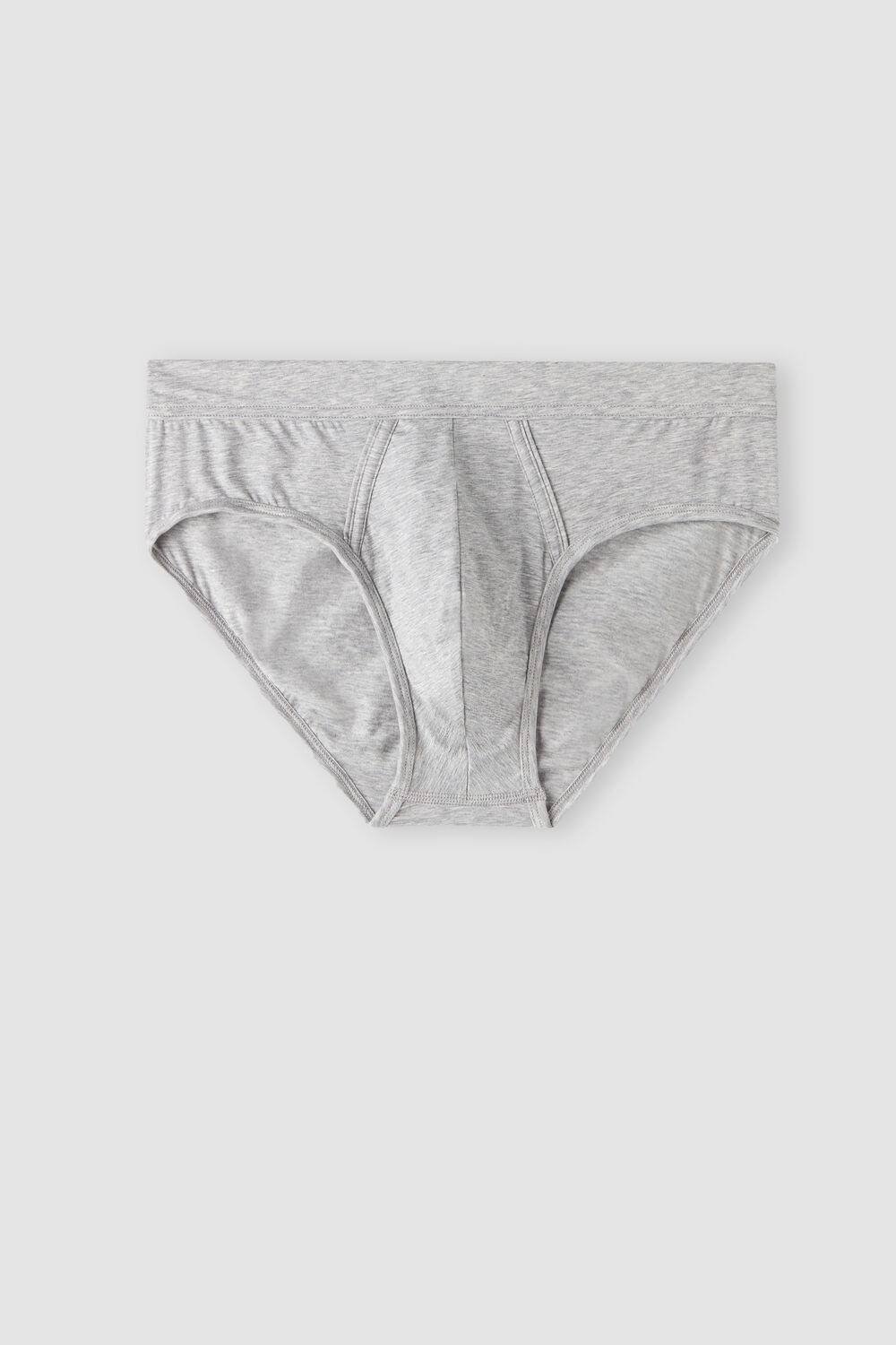 Grey - 031 - Light Heathered Grey Intimissimi Natural Fresh Supima® Cotton Briefs | QVWS-48039