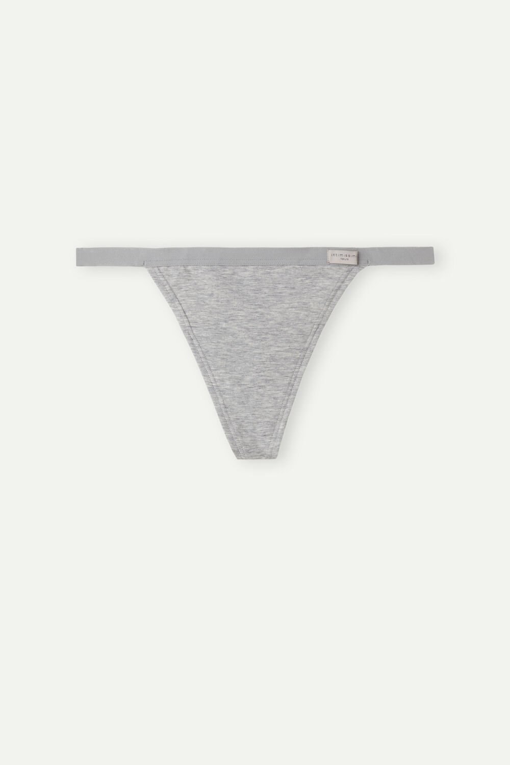 Grey - 031 - Light Heathered Grey Intimissimi String Thong in Cotton | QYDF-95480