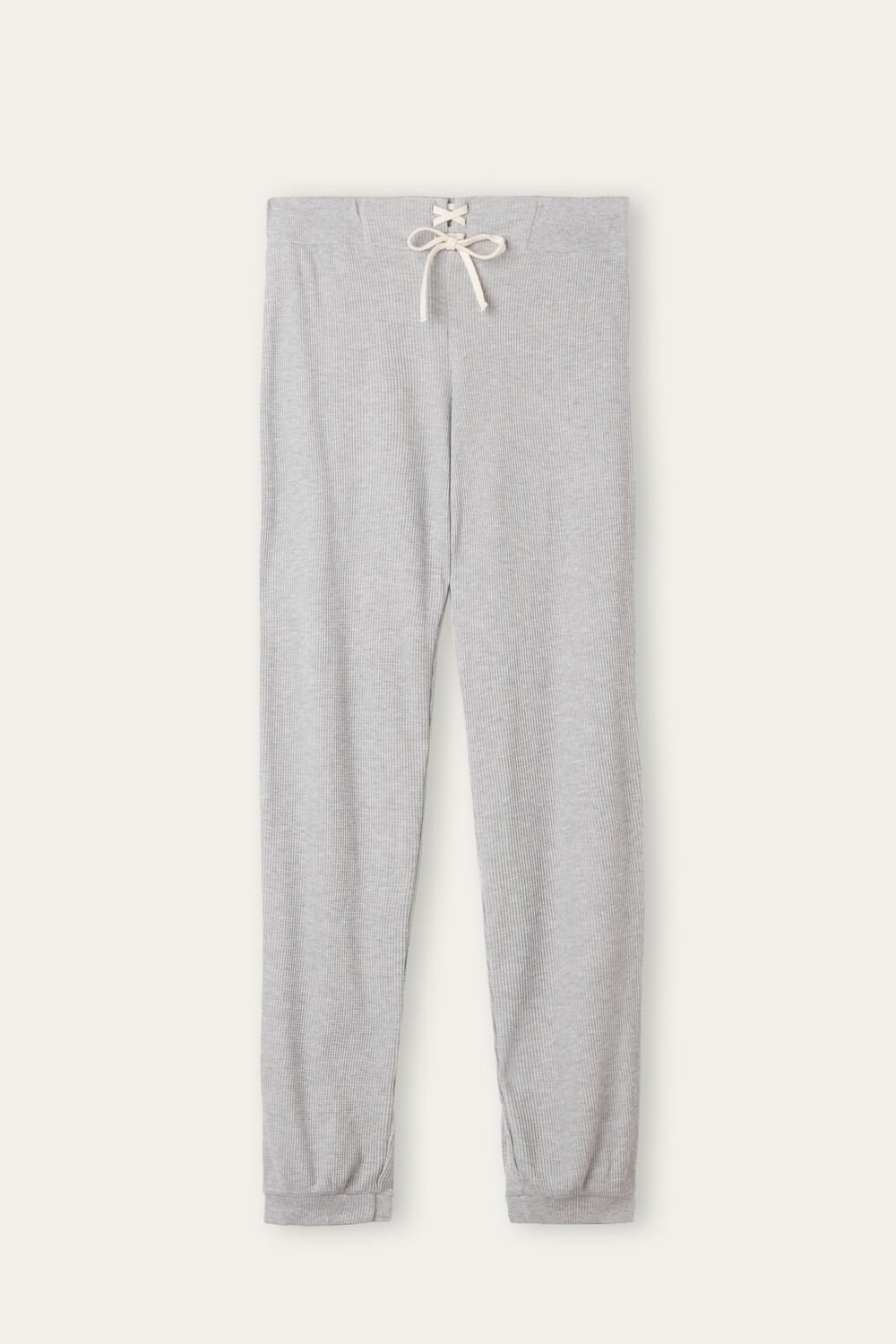 Grey - 031 - Light Heathered Grey Intimissimi Cozy Waffle Pants | UGMD-47368