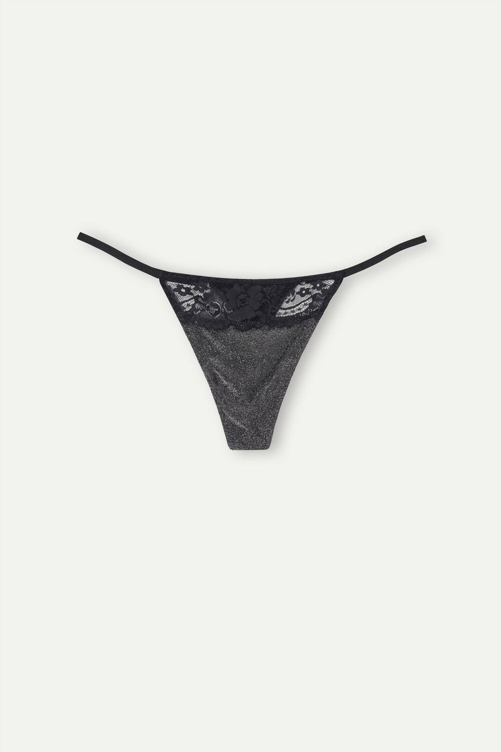 Grey - 139j - Silver Intimissimi Shimmer All Night String Thong | KAML-65748