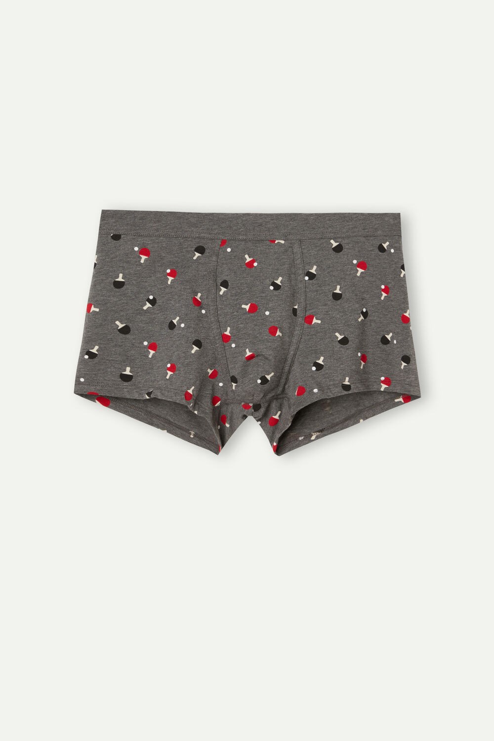 Grey - 193j - Graphite Grey Heather Ping Pong Print Intimissimi Ping Pong Boxers in Stretch Supima® Cotton | NLAT-10972