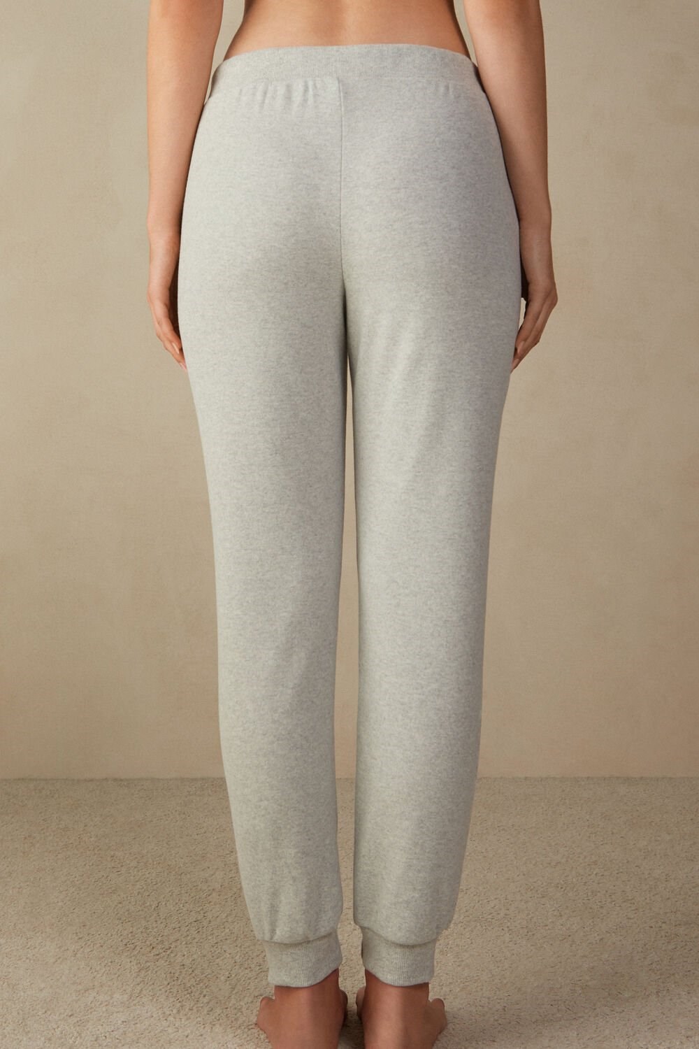 Grey - 5349 - Heathered Grey Intimissimi Warm Cuddles Full Length Cuffed Pants | VJZA-40396