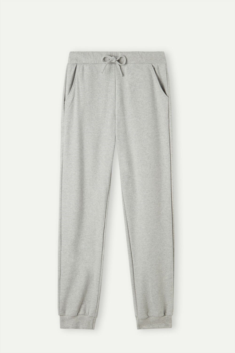 Grey - 5349 - Heathered Grey Intimissimi Warm Cuddles Full Length Cuffed Pants | VJZA-40396