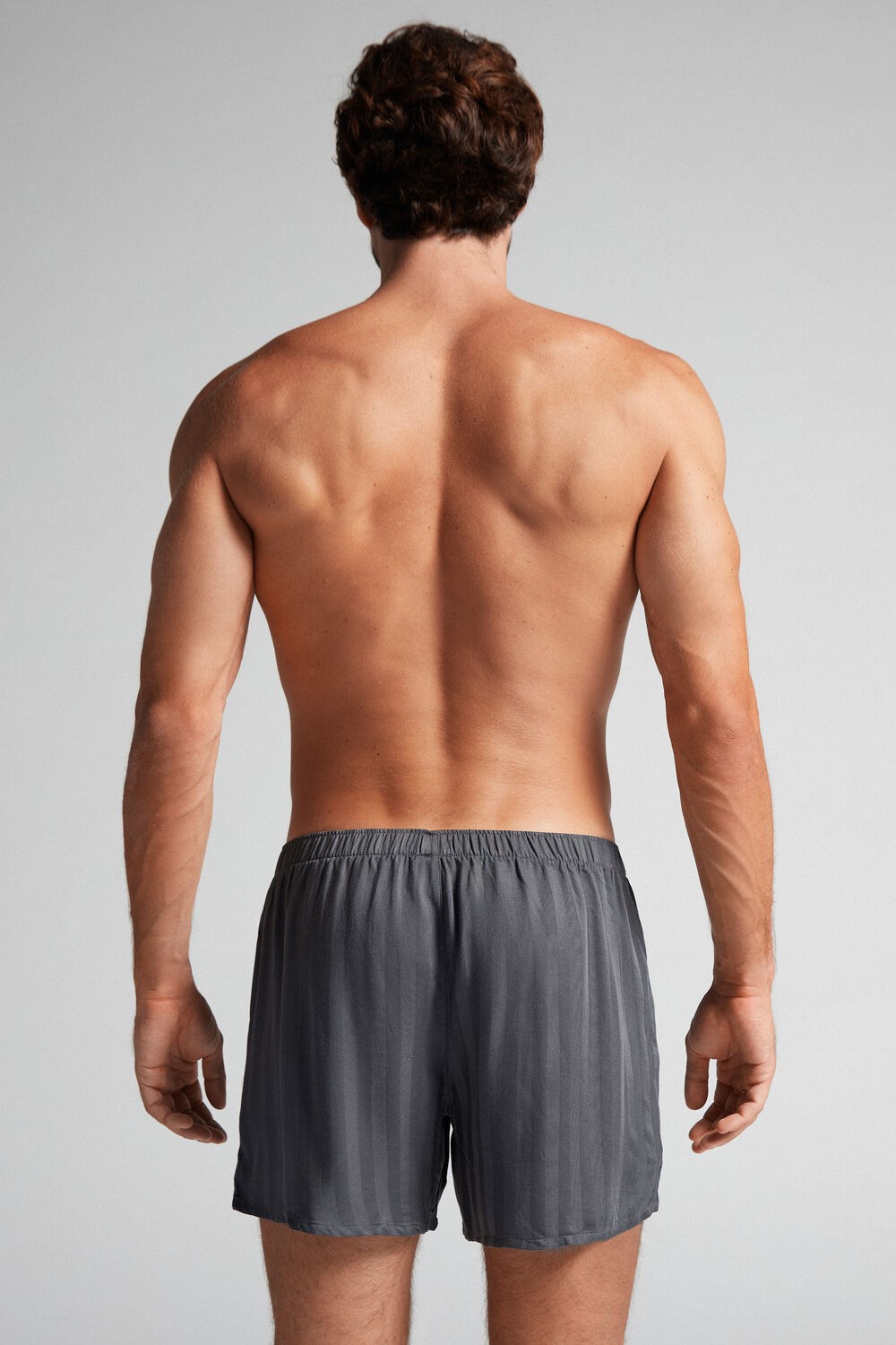 Grey - 816i - Gray Intimissimi Woven Modal Boxers | IERD-92574