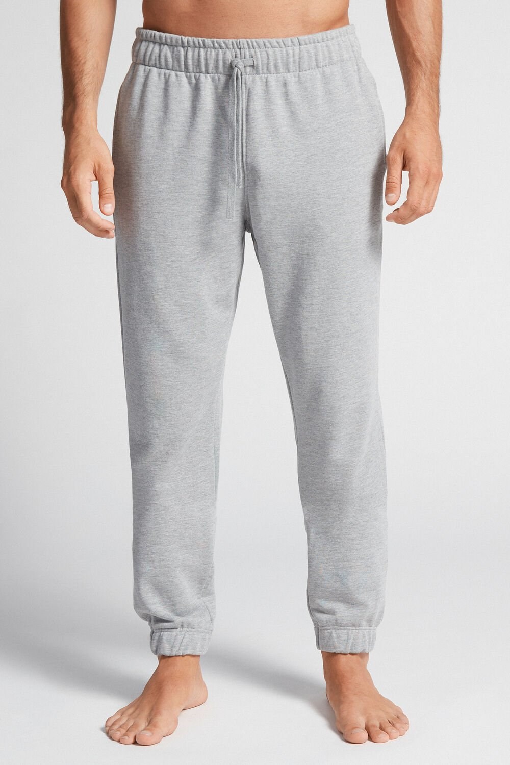 Grey - 977i - Gr. Melange Intimissimi Full Length Lightweight Sweatpants | TKOC-76189