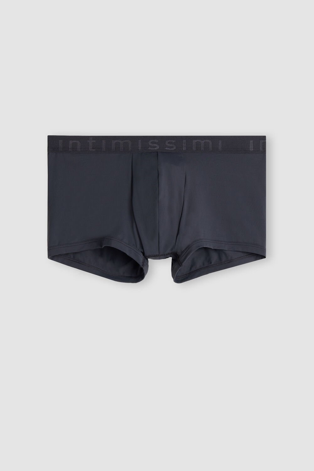 Grey - 9963 - Soot Grey Intimissimi Microfiber Logo Boxer Shorts | NRYM-15428