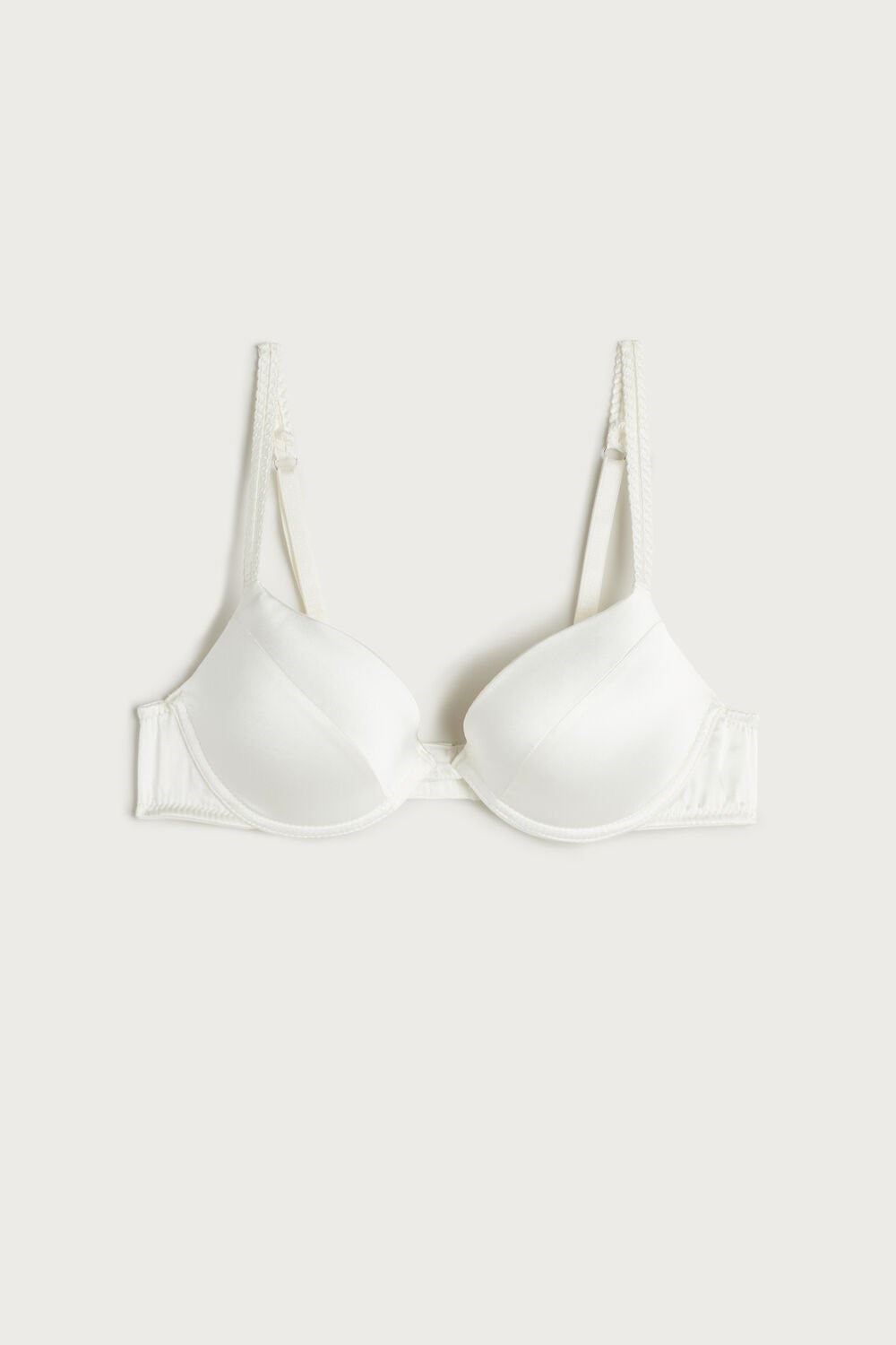 Ivory - 2127 - Talc White Intimissimi Bellissima Silk Push-Up Bra | IKMX-71953